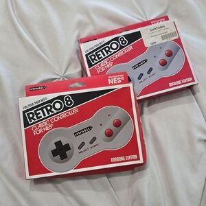 New In Box - Lot of 2 Retro Bit 8 Classic Controller For NES - DOGBONE EDITION